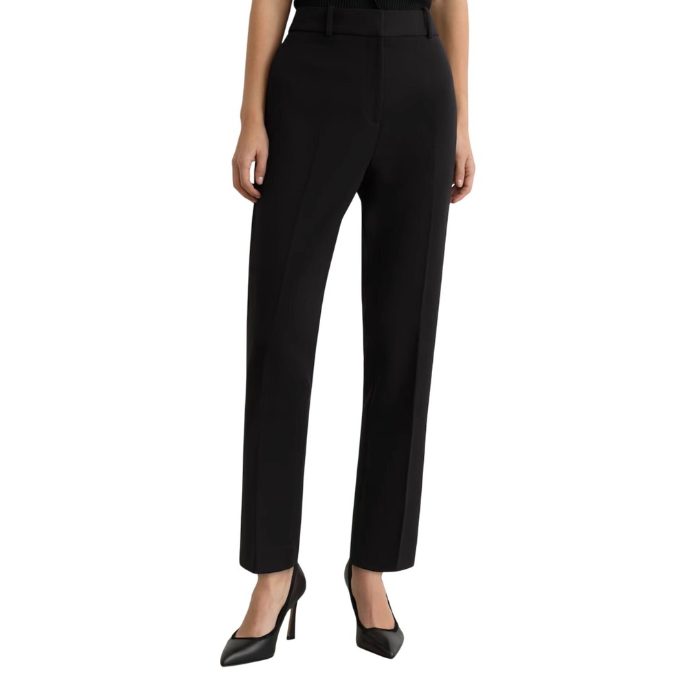 Reiss Pants Gabi Black Slim Fit Suit Trousers Womens Mid Rise Tailored Size 6R